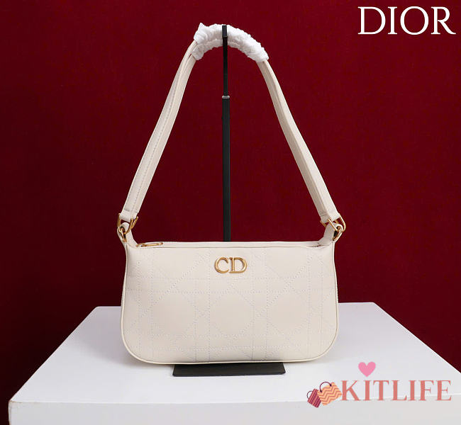 Kitlife Dior Ogun Bag White Smooth Leather 8001 26×14.5×17cm  - 1