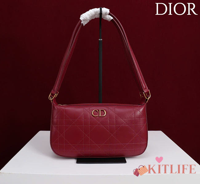 Kitlife Dior Ogun Bag Burgundy Smooth Leather 8001 26×14.5×17cm - 1