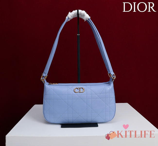 Kitlife Dior Ogun Bag Blue Smooth Leather 8001 26×14.5×17cm - 1
