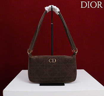 Kitlife Dior Ogun Bag Dark Brown Suede Leather 8001 26×14.5×17cm 