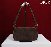 Kitlife Dior Ogun Bag Dark Brown Suede Leather 8001 26×14.5×17cm  - 3