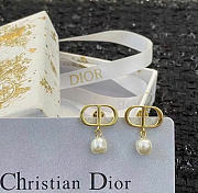 Kitlife Dior Petit CD Earrings Gold-Finish Metal and White Resin Pearls  - 4