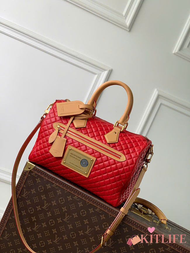 Kitlife Louis Vuitton Speedy P9 Bandoulière 25 Reversible Bag Brown & Red M2A579 32x22.5x18cm - 1