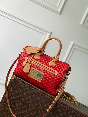 Kitlife Louis Vuitton Speedy P9 Bandoulière 25 Reversible Bag Brown & Red M2A579 32x22.5x18cm