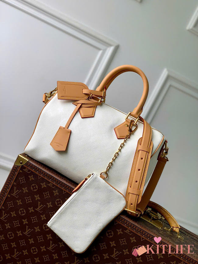 Kitlife Louis Vuitton Speedy P9 Bandoulière 25 Reversible Bag White & Dark Brown M2A409 32x22.5x18cm - 1