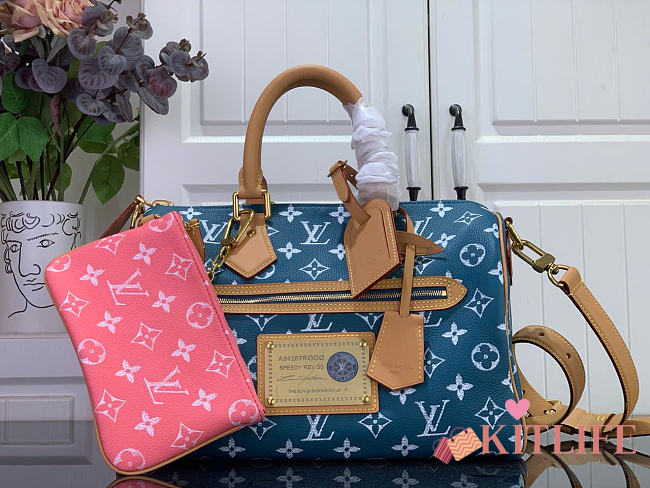 Kitlife Louis Vuitton Speedy P9 Bandoulière 25 Reversible Bag Pink & Blue M2A579 32x22.5x18cm  - 1