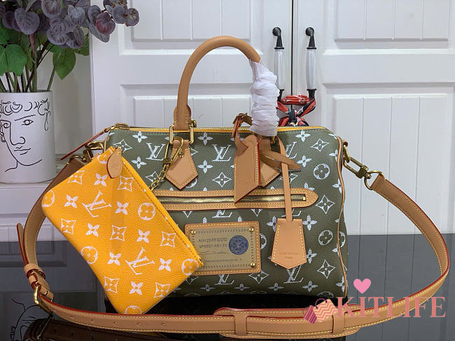 Kitlife Louis Vuitton Speedy P9 Bandoulière 25 Reversible Bag Green & Yellow 32x22.5x18cm  - 1