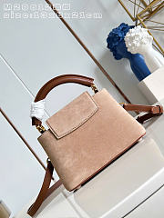 Kitlife Louis Vuitton Capucines Mini Bag Beige Calfskin Suede Leather M29612 21x13.6x8cm - 6
