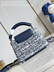 Kitlife Louis Vuitton Capucines Mini Bag Dark Blue & White M12960 21x13.6x8cm - 3