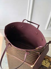 Kitlife Louis Vuitton Neverfull Inside Out MM Bag Damier Ebène Brown & Burgundy N40952 47x28x14cm - 6