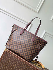Kitlife Louis Vuitton Neverfull Inside Out MM Bag Damier Ebène Brown & Burgundy N40952 47x28x14cm - 5