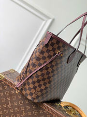 Kitlife Louis Vuitton Neverfull Inside Out MM Bag Damier Ebène Brown & Burgundy N40952 47x28x14cm - 3