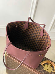 Kitlife Louis Vuitton Neverfull Inside Out MM Bag Damier Ebène Brown & Burgundy N40952 47x28x14cm - 2