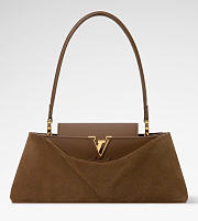 Kitlife Louis Vuitton Capucines Edito Bag Brown Suede 33x12x8.5cm  - 2