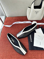 Kitlife Chanel Square-toe Black Leather Ballet Flats Shoes - 2