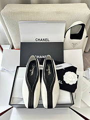Kitlife Chanel Square-toe White Leather Ballet Flats Shoes - 1