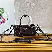Kitlife Prada Bonnie Small Dark Brown Corduroy And Leather Handbag 1BA486 23.5x12x9cm  - 1