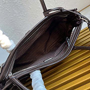 Kitlife Prada  Bonnie Medium Dark Brown Corduroy And Leather Handbag 1BA426 32x15.5x12cm - 2