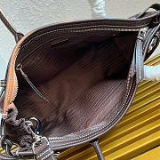 Kitlife Prada Bonnie Large Dark Brown Corduroy And Leather Handbag 1BA433 38x30x12cm - 4