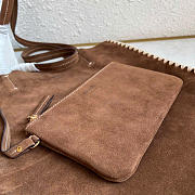 Kitlife Prada Large Suede And Crochet Tote Bag Dark Brown 1BG658 35x38x5cm - 5