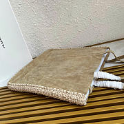 Kitlife Prada Large Suede And Crochet Tote Bag Beige 1BG658 35x38x5cm - 5