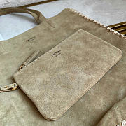 Kitlife Prada Large Suede And Crochet Tote Bag Beige 1BG658 35x38x5cm - 4