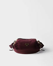 Kitlife Prada Explore Small Re-Nylon And Leather Shoulder Bag Burgundy 1BH232 25x12.5x9.5cm - 1