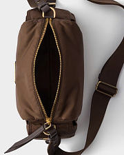 Kitlife Prada Explore Small Re-Nylon And Leather Shoulder Bag Dark Brown 1BH232 25x12.5x9.5cm  - 4