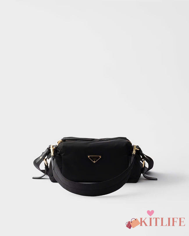 Kitlife Prada Explore Small Re-Nylon And Leather Shoulder Bag Black 1BH232 25x12.5x9.5cm  - 1