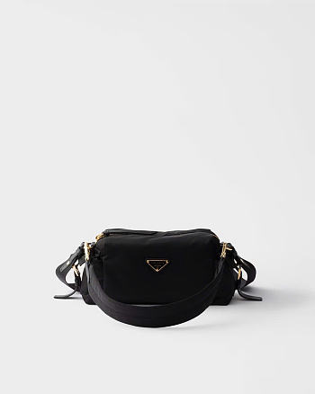 Kitlife Prada Explore Small Re-Nylon And Leather Shoulder Bag Black 1BH232 25x12.5x9.5cm 