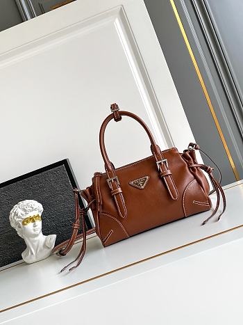 Kitlife Prada Karin Small Leather Bag Brown 1BA499 24x14x9cm 