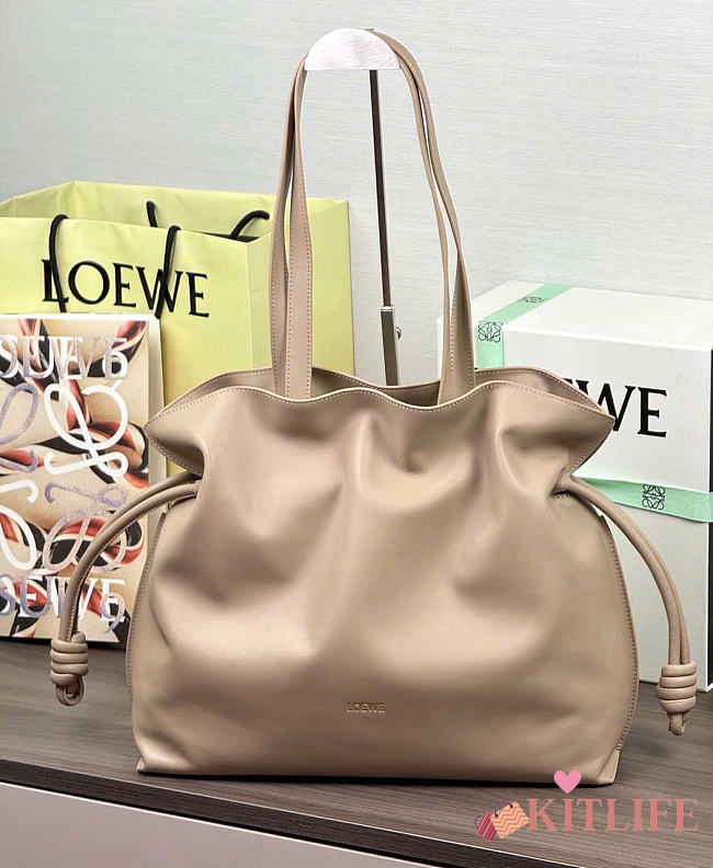 Kitlife Loewe Large Flamenco Clutch In Beige Nappa Calfskin 38x14x29cm - 1