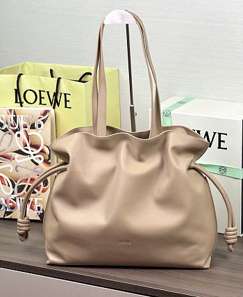 Kitlife Loewe Large Flamenco Clutch In Beige Nappa Calfskin 38x14x29cm