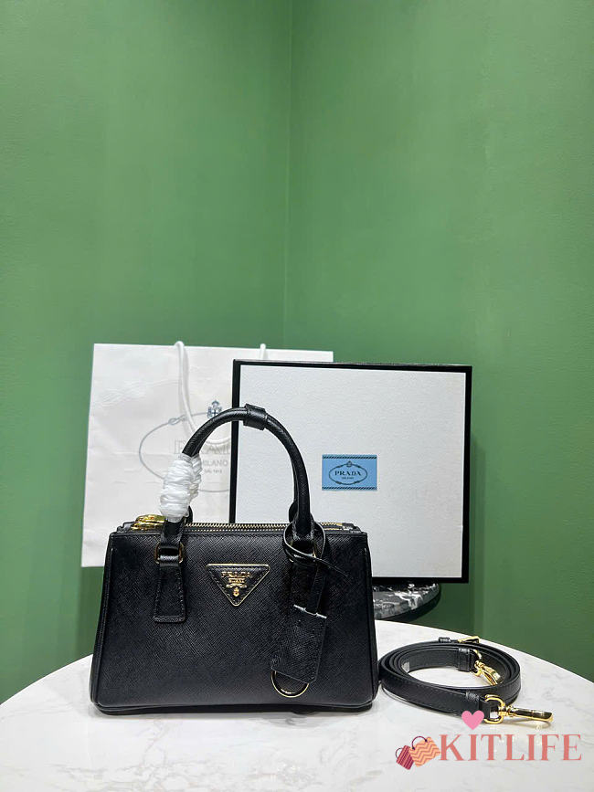 Kitlife Prada Galleria Mini Saffiano Leather Bag Black 1BA916 21x12.5x8.5cm - 1
