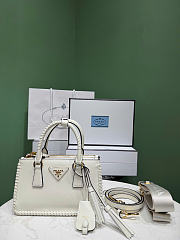Kitlife Prada Galleria Mini Shaded Leather Top-Handle Bag White 1BA916 21x12.5x8.5cm  - 1