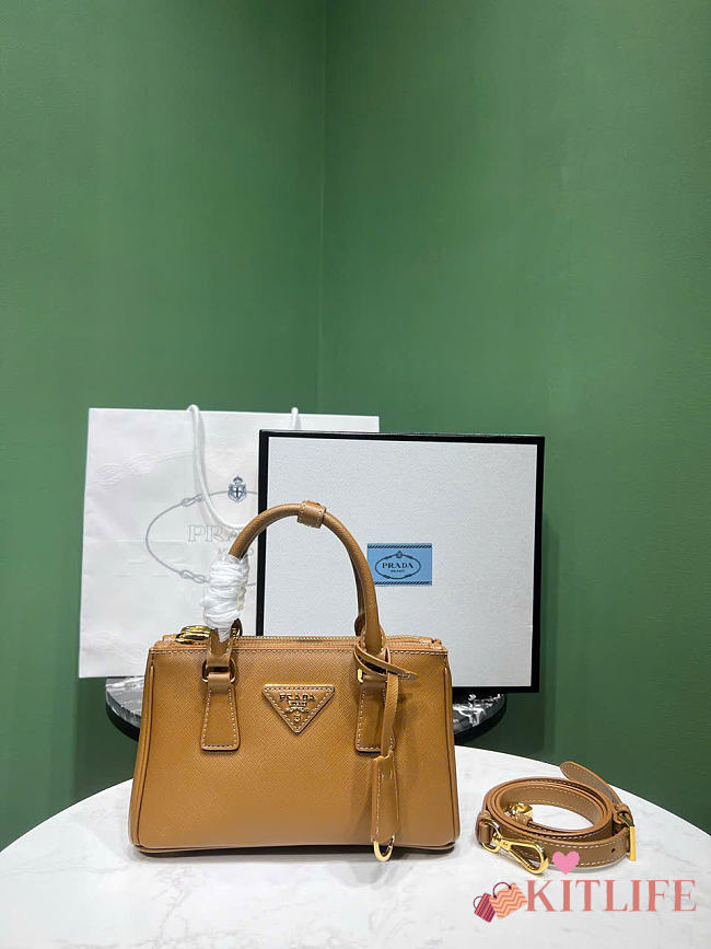 Kitlife Prada Galleria Mini Saffiano Leather Bag Brown 1BA916 21x12.5x8.5cm  - 1