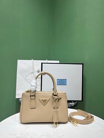 Kitlife Prada Galleria Mini Saffiano Leather Bag Beige 1BA916 21x12.5x8.5cm 