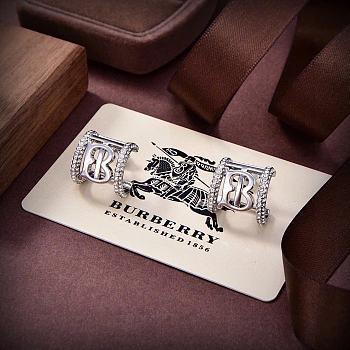Kitlife Burberry Monogram Motif Earrings in Silver / Gold