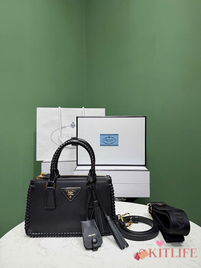 Kitlife Prada Galleria Mini Shaded Leather Top-Handle Bag Black 1BA916 21x12.5x8.5cm   - 1
