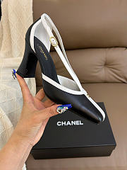 Kitlife Chanel Mary Janes Heel Shoes Black Leather 85mm - 5