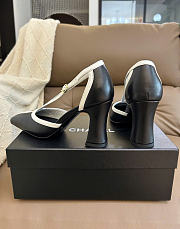 Kitlife Chanel Mary Janes Heel Shoes Black Leather 85mm - 4