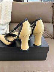 Kitlife Chanel Mary Janes Heel Shoes Beige Leather 85mm  - 6