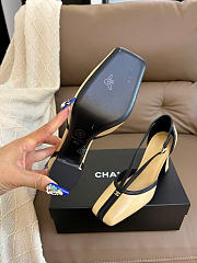 Kitlife Chanel Mary Janes Heel Shoes Beige Leather 85mm  - 4
