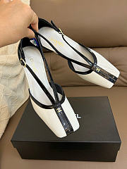 Kitlife Chanel Mary Janes Heel Shoes White Leather 85mm  - 3
