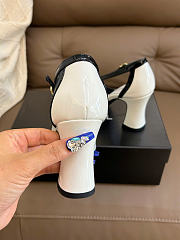 Kitlife Chanel Mary Janes Heel Shoes White Leather 85mm  - 2