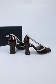 Kitlife Chanel Mary Janes Heel Shoes Burgundy Patent Leather 85mm  - 6
