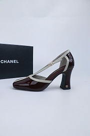 Kitlife Chanel Mary Janes Heel Shoes Burgundy Patent Leather 85mm  - 4