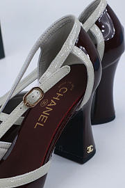 Kitlife Chanel Mary Janes Heel Shoes Burgundy Patent Leather 85mm  - 2