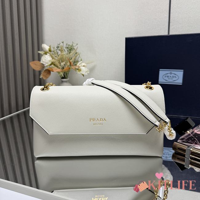 Kitlife Prada Doux Shoulder Bag White 29x16x9.5cm  - 1