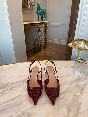 Kitlife Valentino VLogo Signature Burgundy Patent Leather Slingback Pump 40mm - 4